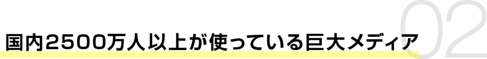 国内2500万人以上が使っている巨大メディア
